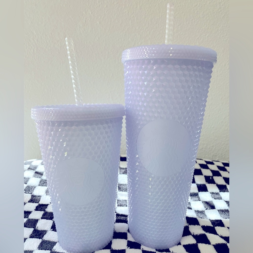 Set of two soft lilac studded Starbucks tumblers. Adorable for Mommy and me cups